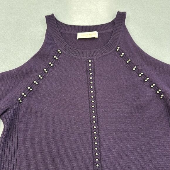Ramy Brook Deep Purple Sweater with Stud Accents - Picture 2 of 9